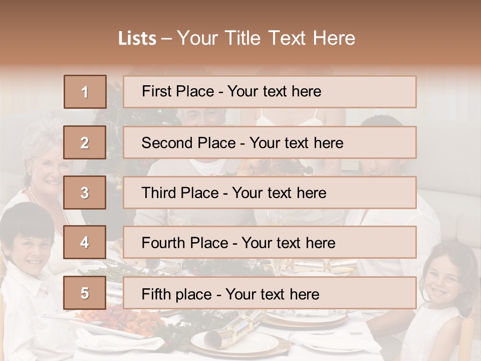 Family Christmas Dinner PowerPoint Template