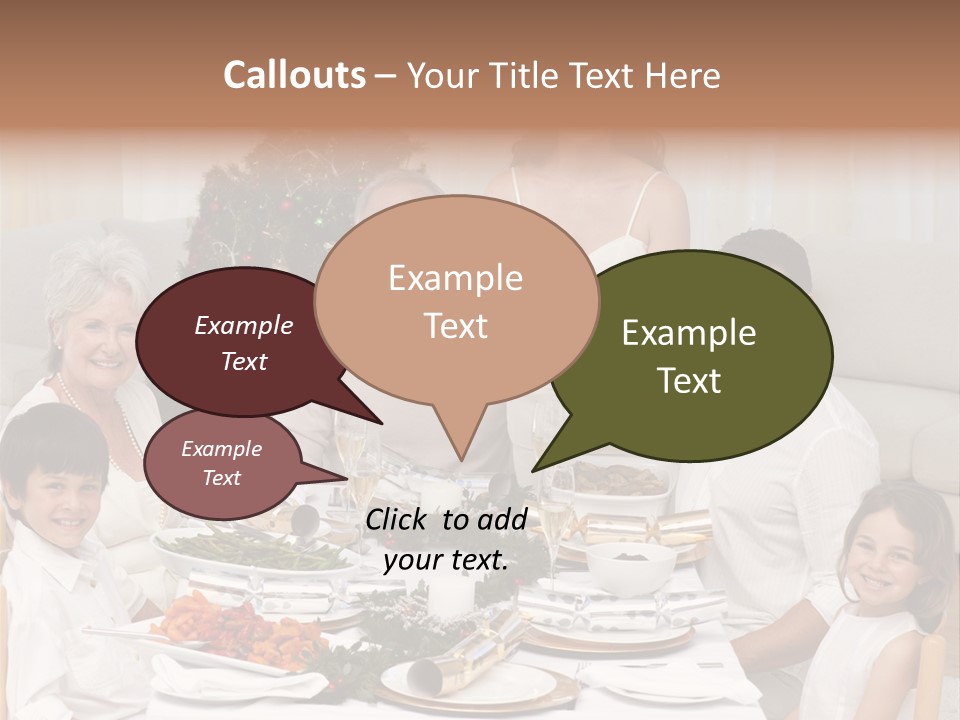 Family Christmas Dinner PowerPoint Template