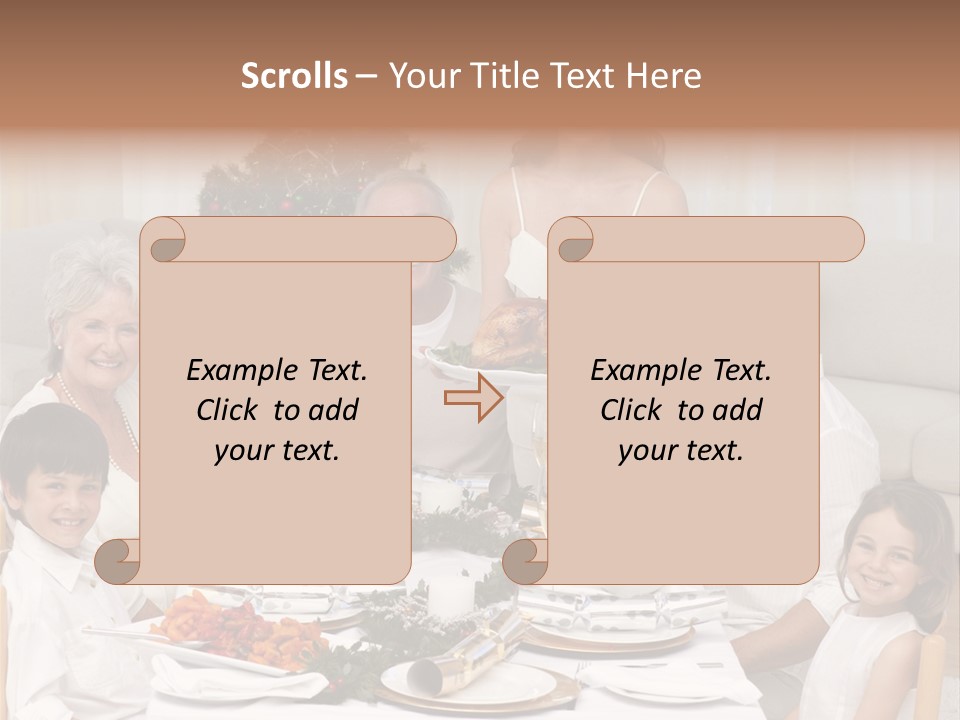 Family Christmas Dinner PowerPoint Template