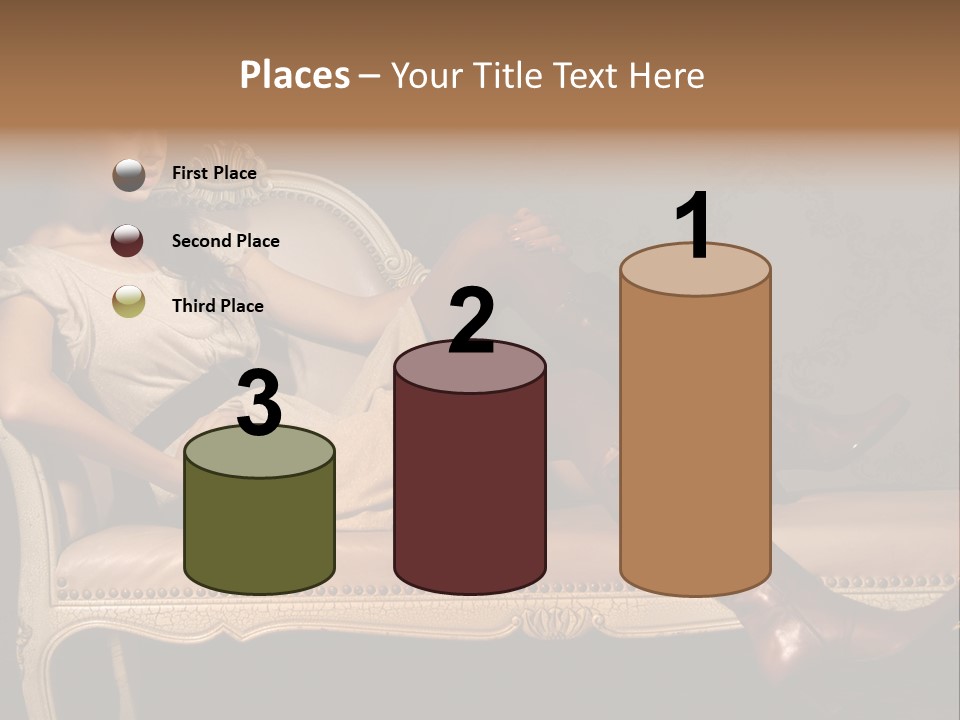 Fashion Model Sitting PowerPoint Template