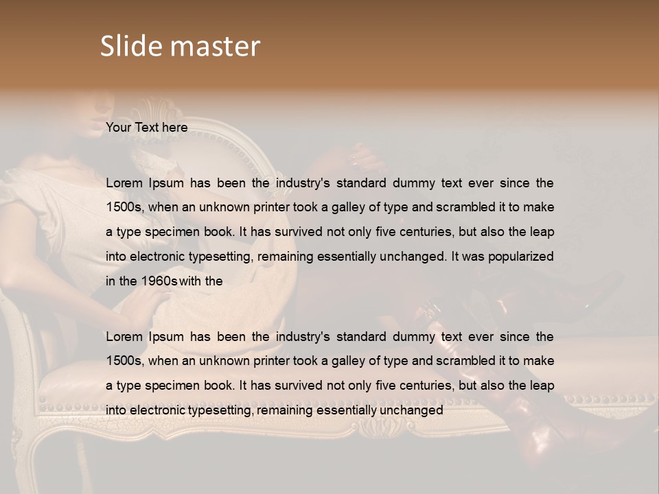 Fashion Model Sitting PowerPoint Template