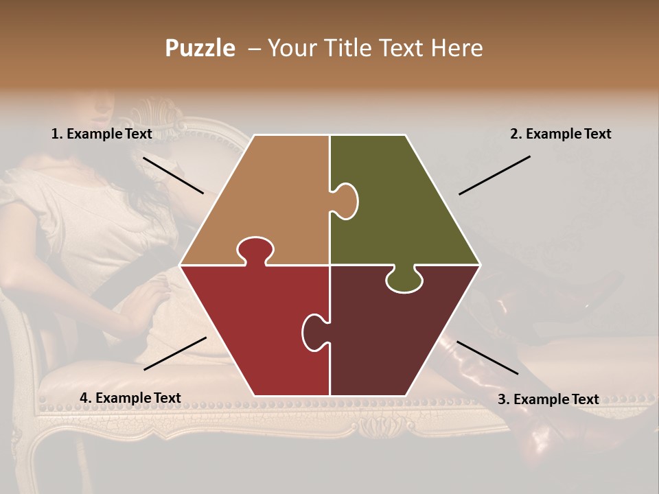 Fashion Model Sitting PowerPoint Template