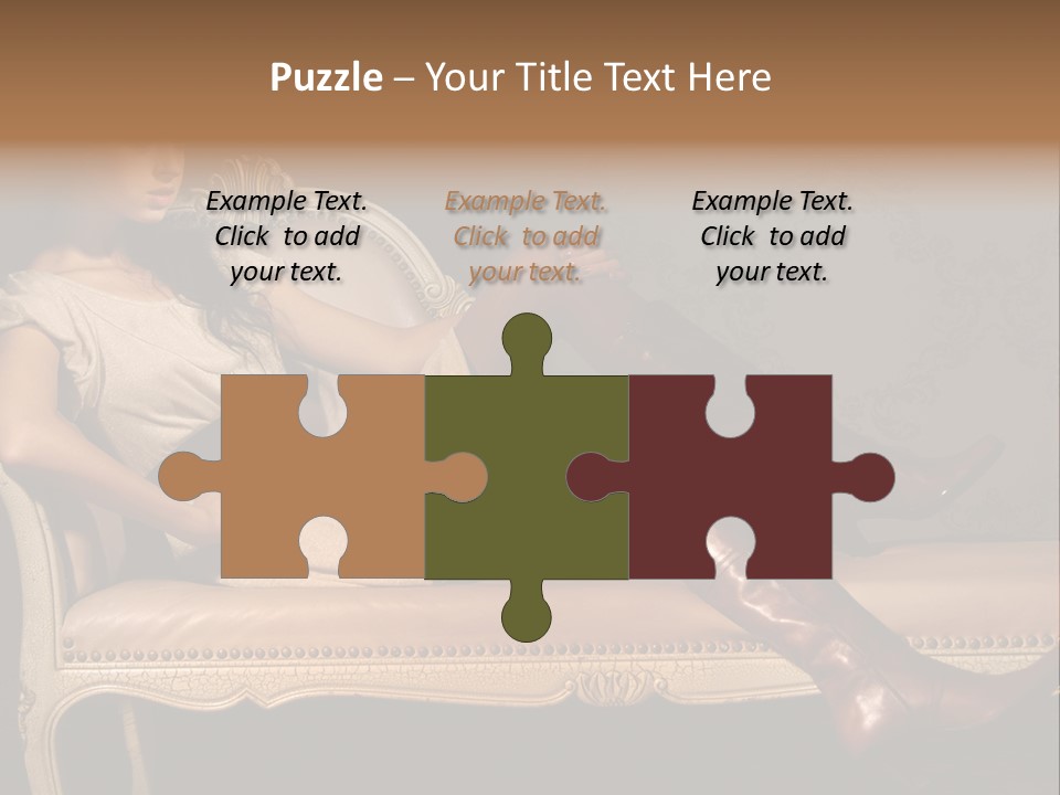 Fashion Model Sitting PowerPoint Template