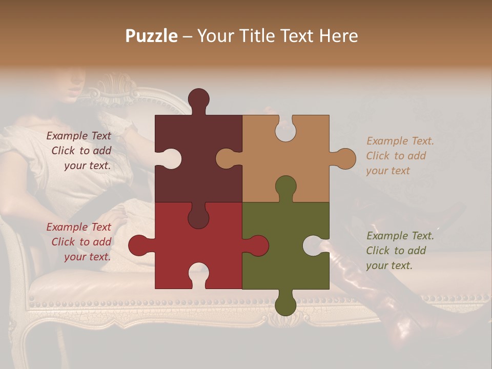 Fashion Model Sitting PowerPoint Template