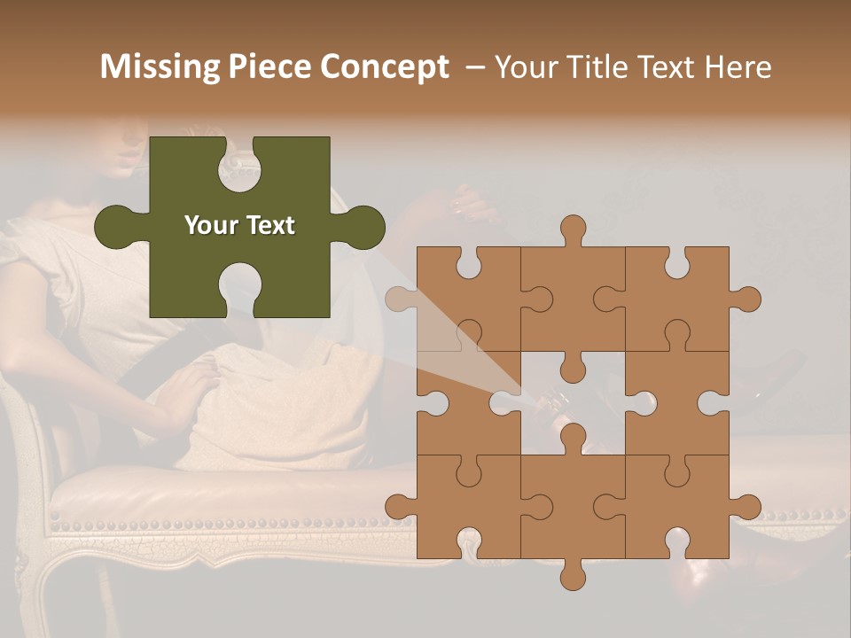 Fashion Model Sitting PowerPoint Template