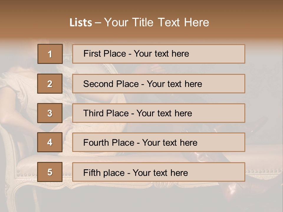 Fashion Model Sitting PowerPoint Template