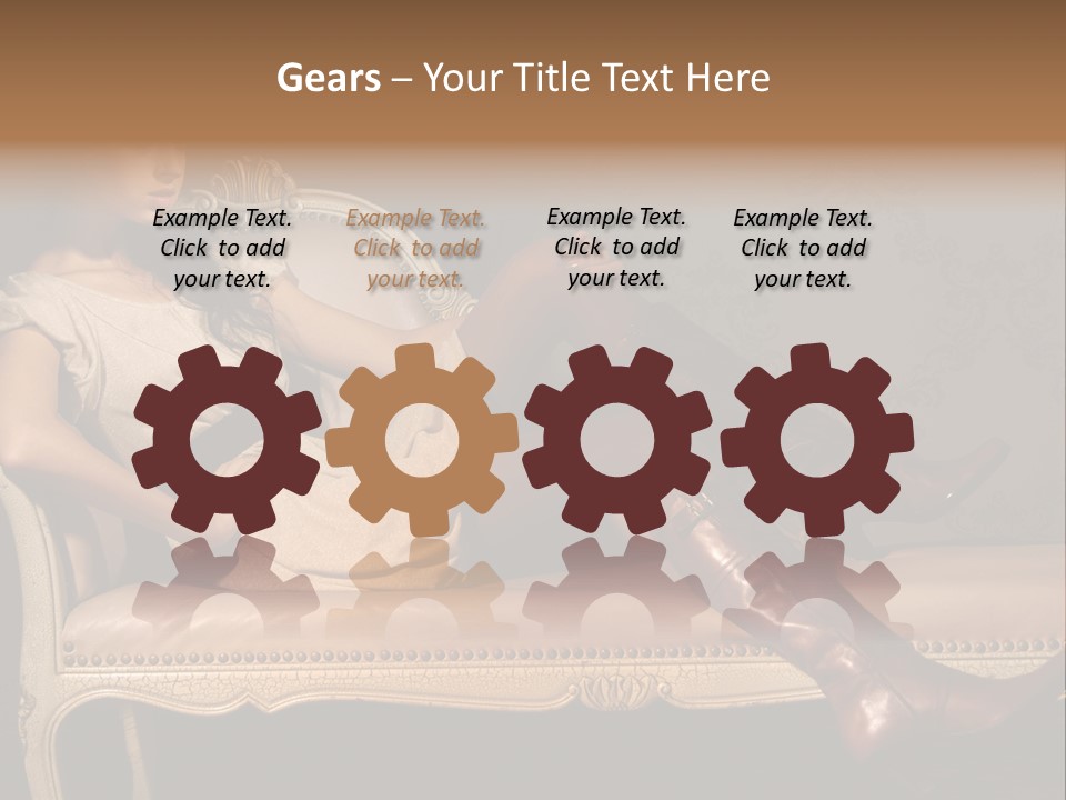 Fashion Model Sitting PowerPoint Template