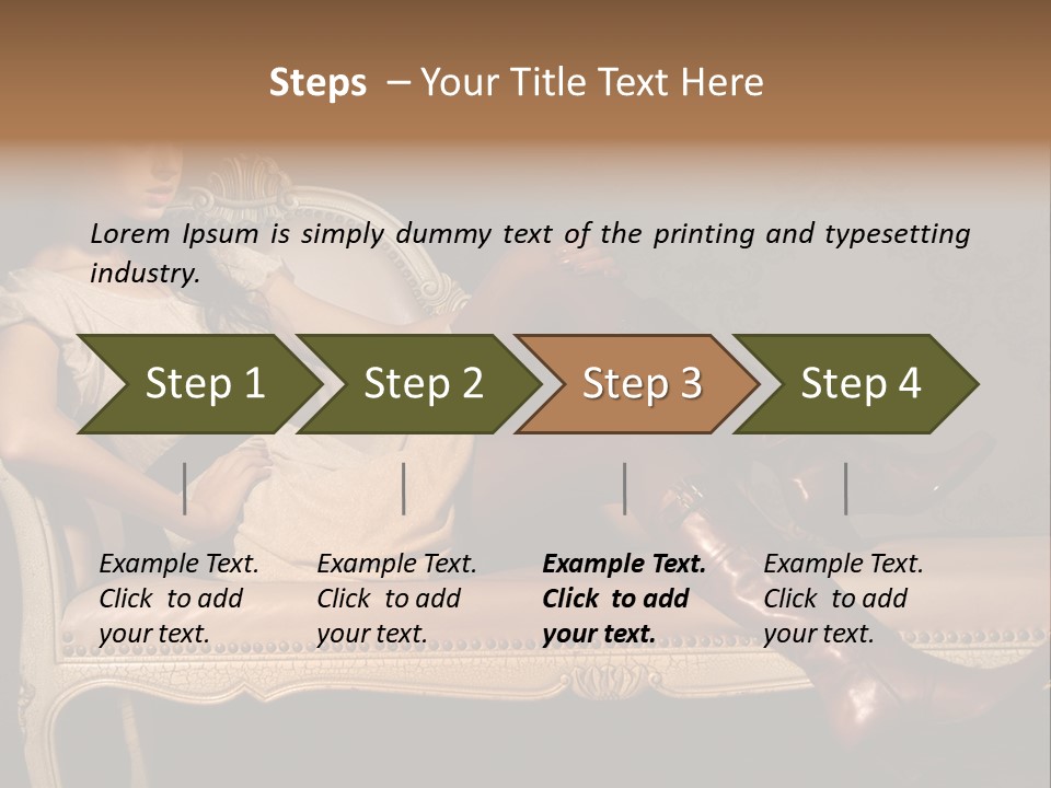 Fashion Model Sitting PowerPoint Template