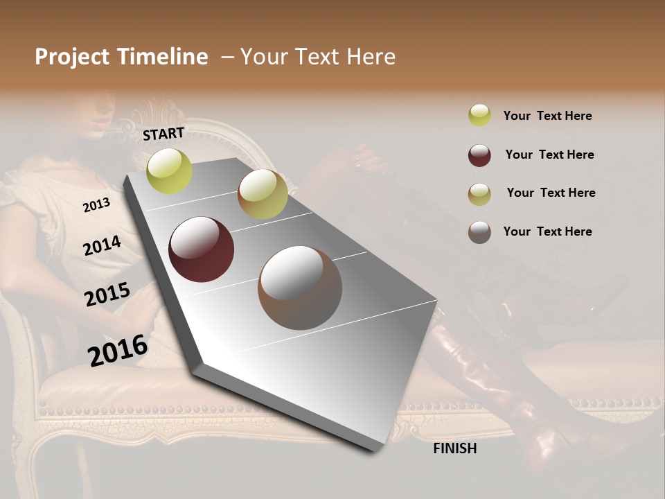 Fashion Model Sitting PowerPoint Template
