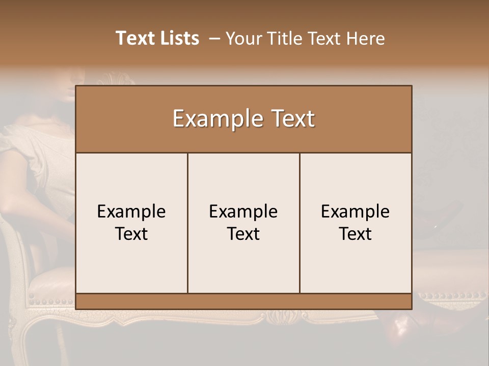 Fashion Model Sitting PowerPoint Template