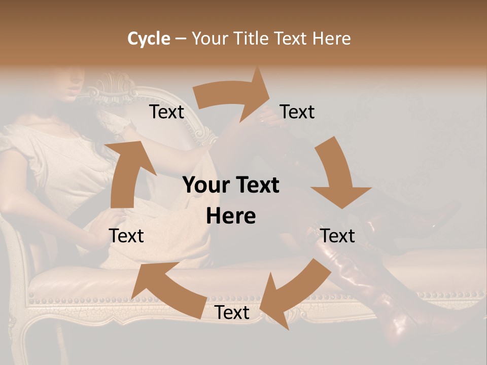 Fashion Model Sitting PowerPoint Template