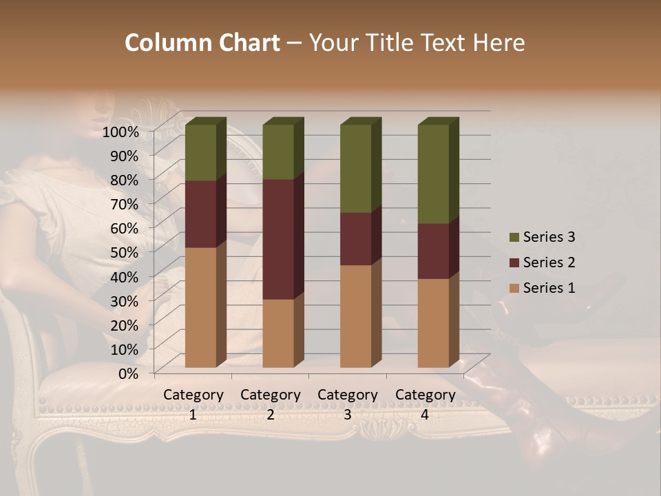 Fashion Model Sitting PowerPoint Template