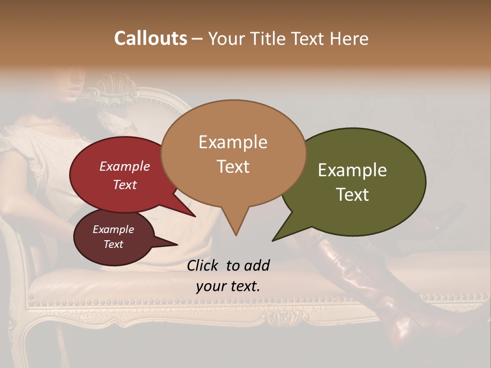 Fashion Model Sitting PowerPoint Template