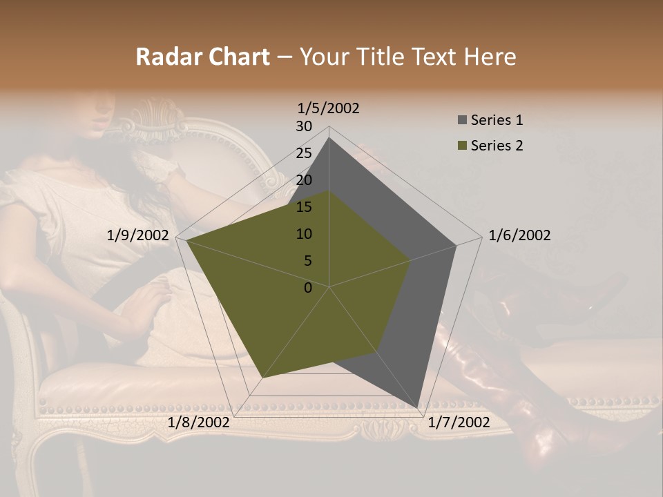 Fashion Model Sitting PowerPoint Template