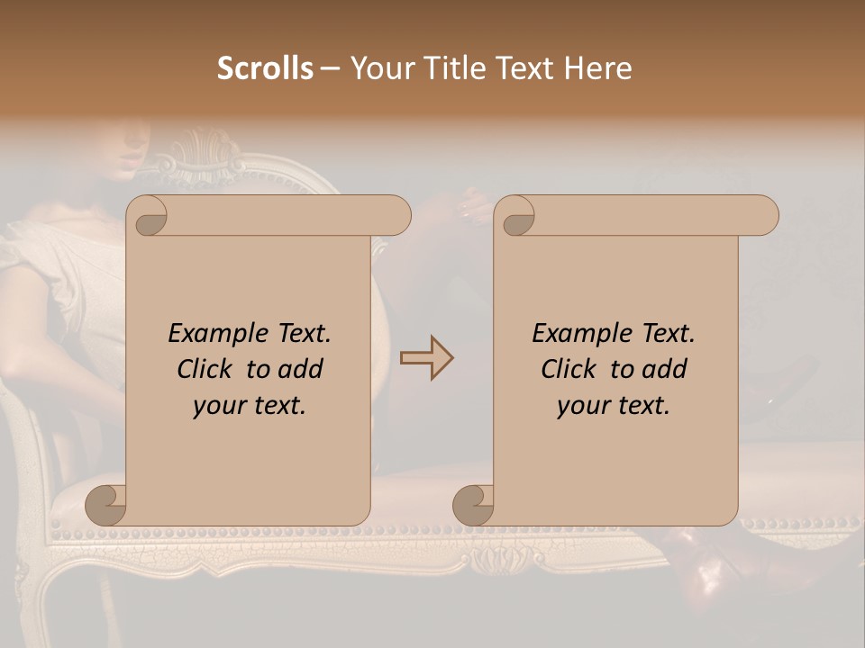 Fashion Model Sitting PowerPoint Template
