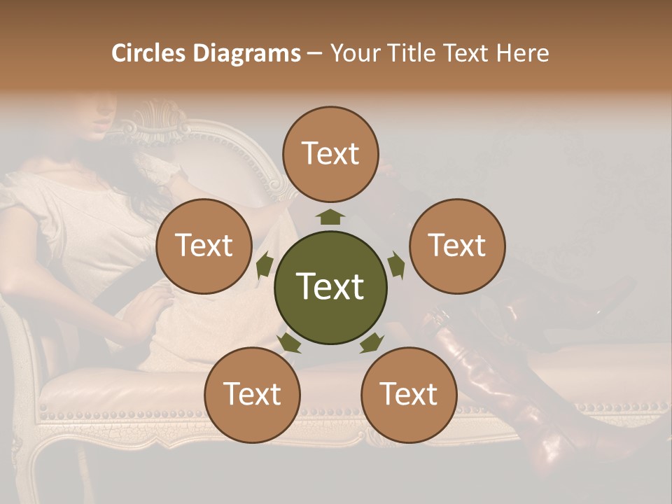 Fashion Model Sitting PowerPoint Template