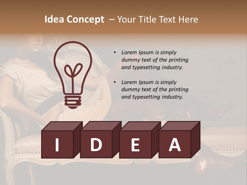 Fashion Model Sitting PowerPoint Template