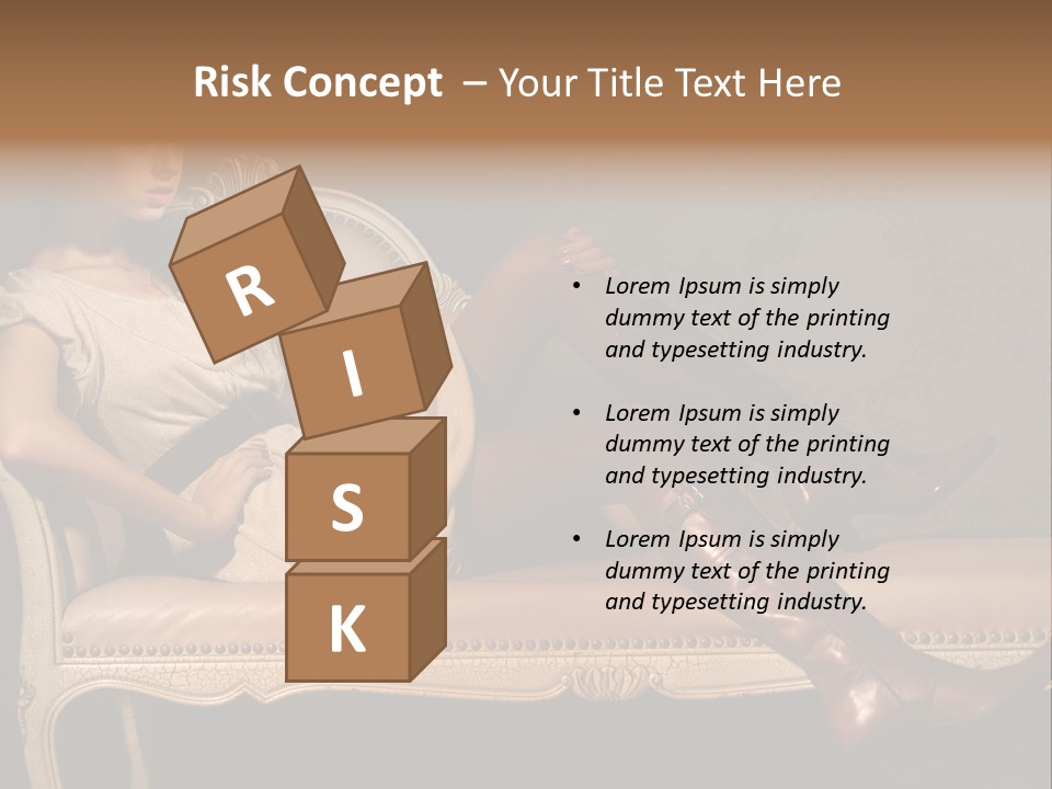 Fashion Model Sitting PowerPoint Template