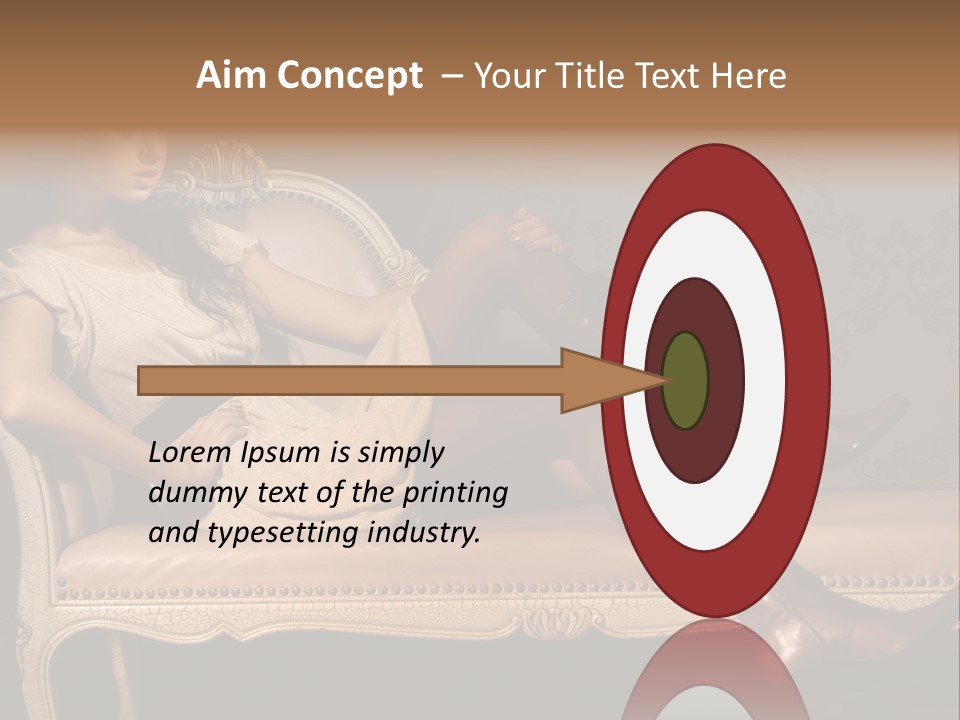 Fashion Model Sitting PowerPoint Template