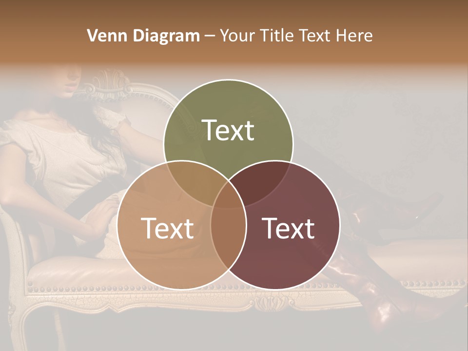 Fashion Model Sitting PowerPoint Template