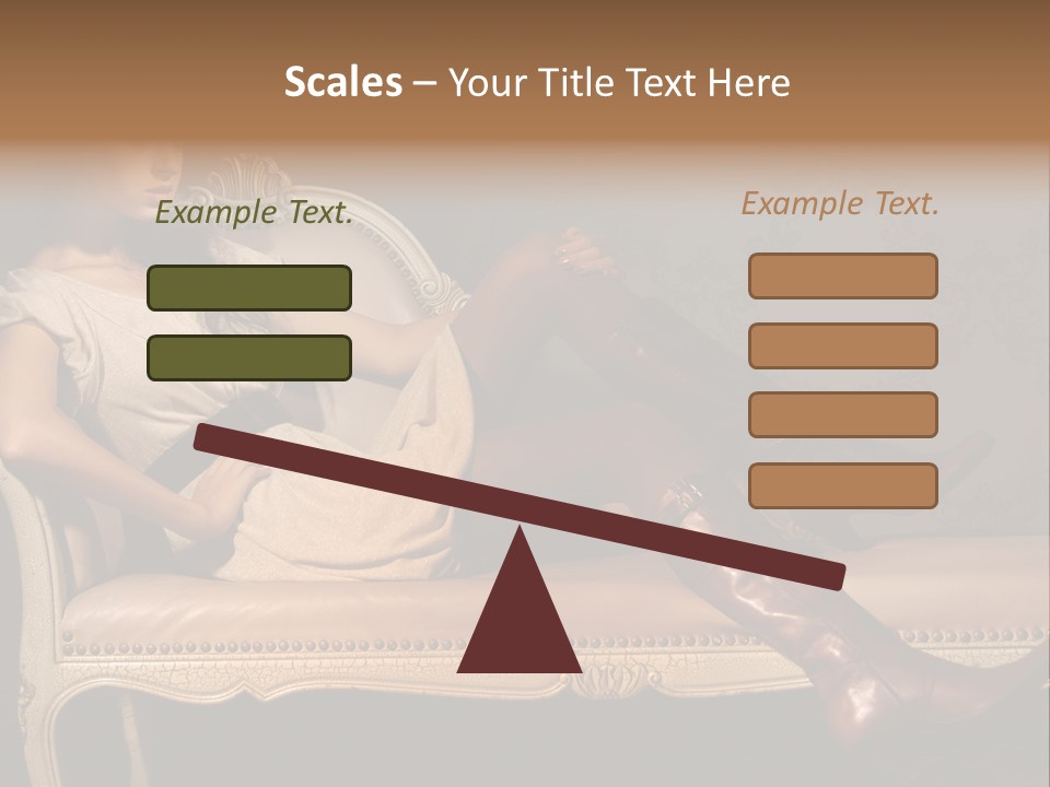 Fashion Model Sitting PowerPoint Template