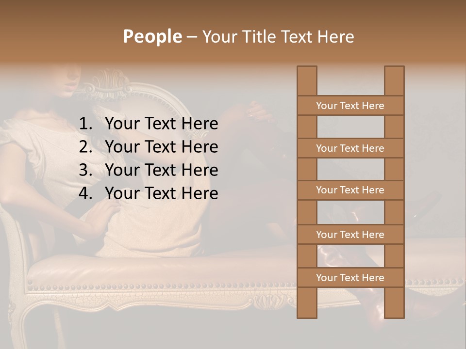 Fashion Model Sitting PowerPoint Template