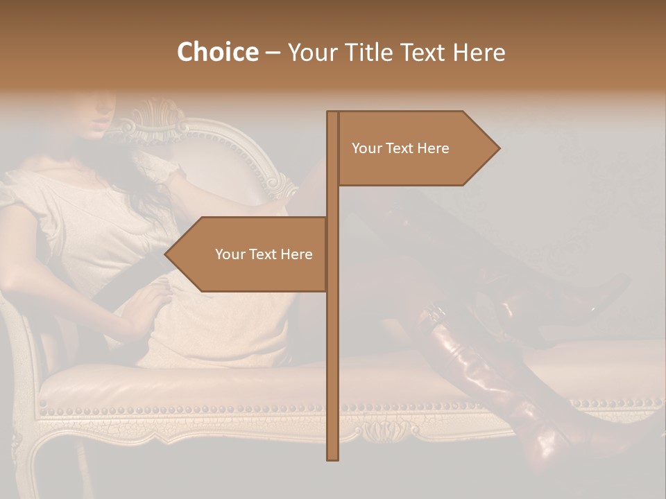 Fashion Model Sitting PowerPoint Template