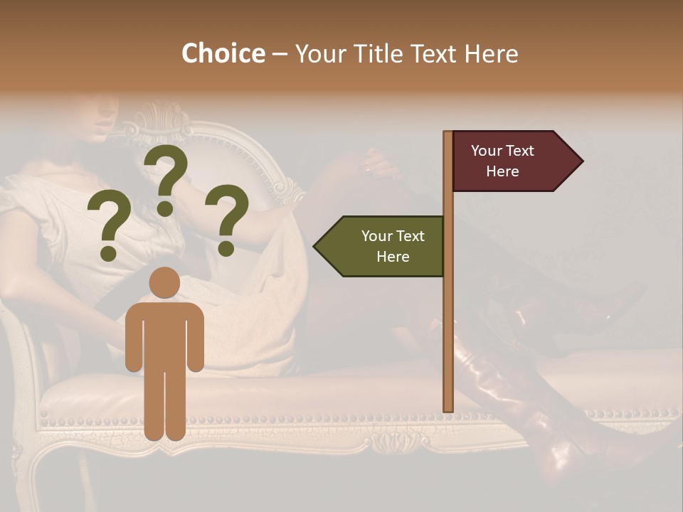 Fashion Model Sitting PowerPoint Template