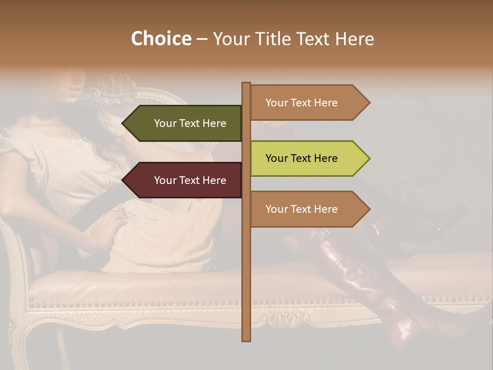 Fashion Model Sitting PowerPoint Template