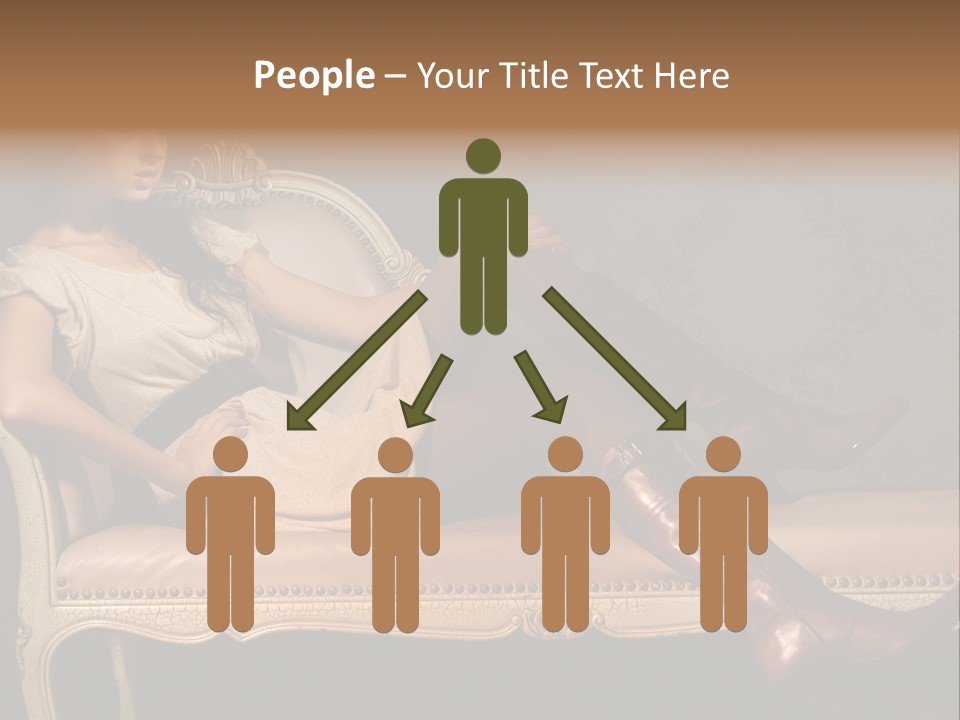 Fashion Model Sitting PowerPoint Template