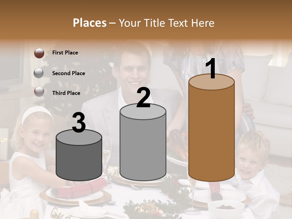 Family Celebrating Christmas PowerPoint Template