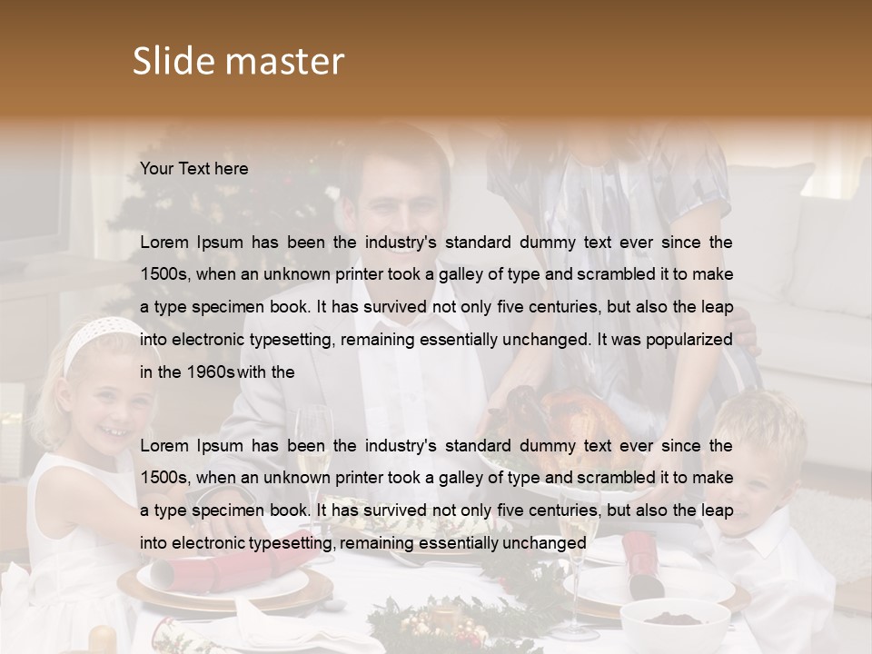 Family Celebrating Christmas PowerPoint Template