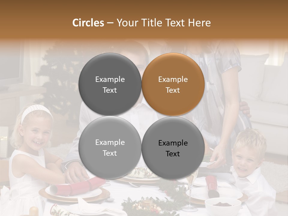 Family Celebrating Christmas PowerPoint Template