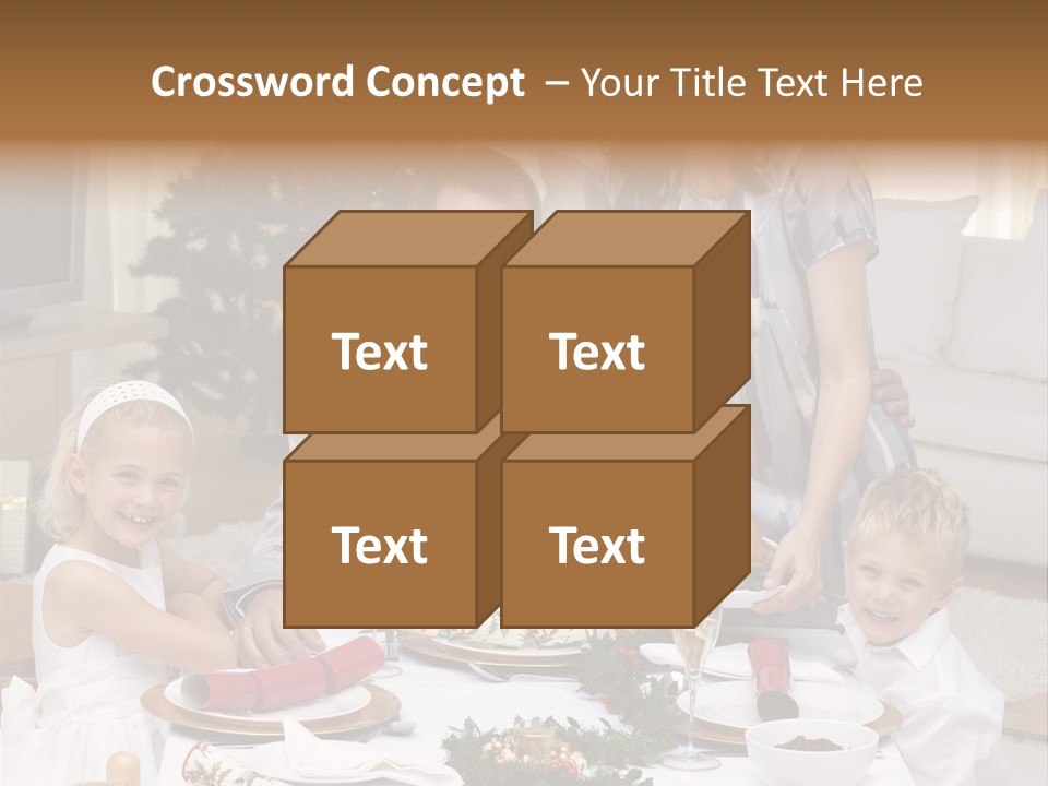 Family Celebrating Christmas PowerPoint Template