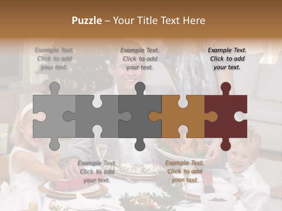 Family Celebrating Christmas PowerPoint Template