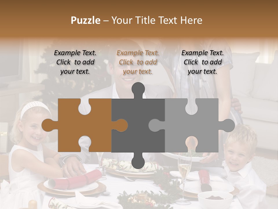 Family Celebrating Christmas PowerPoint Template