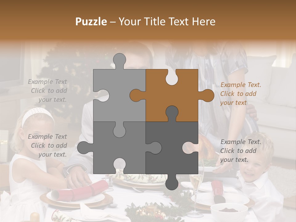 Family Celebrating Christmas PowerPoint Template