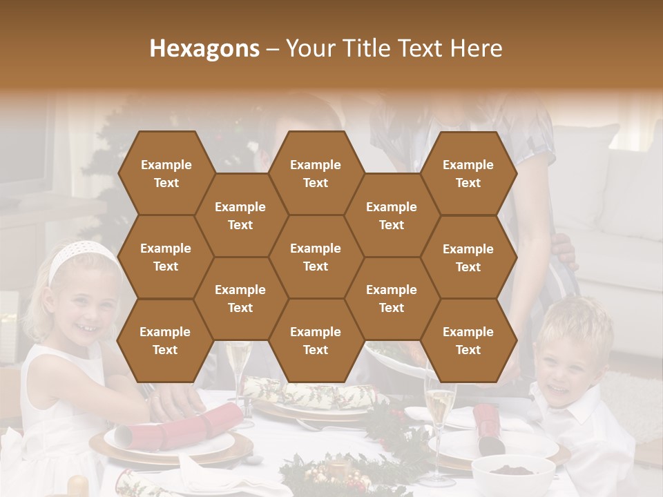Family Celebrating Christmas PowerPoint Template