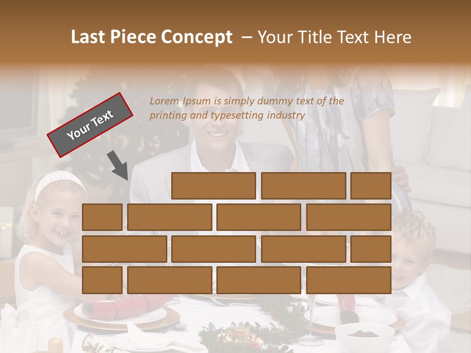 Family Celebrating Christmas PowerPoint Template