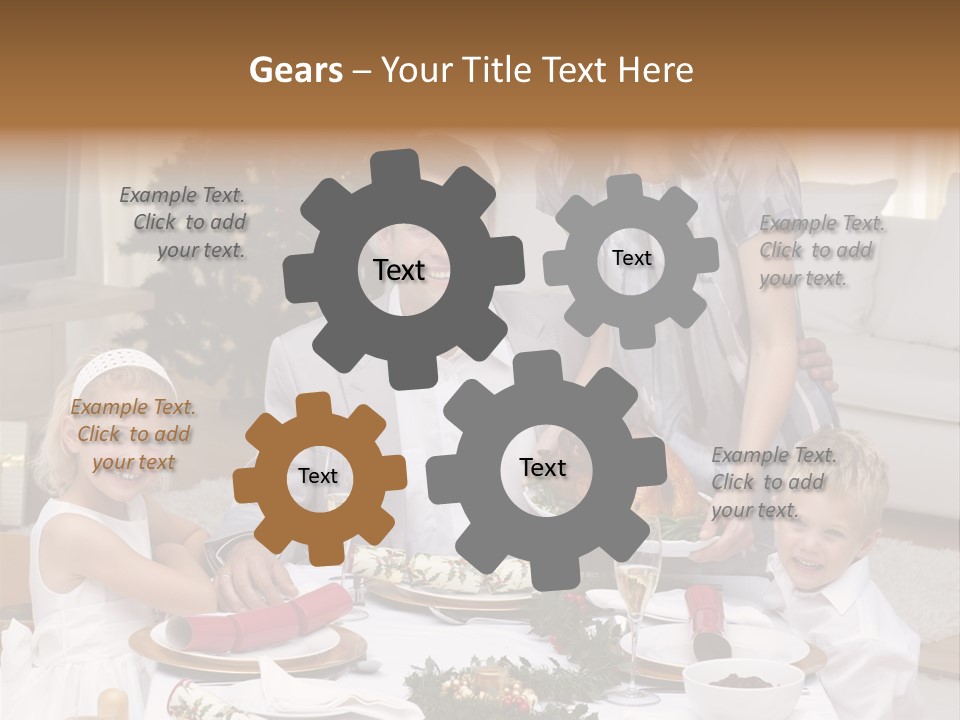 Family Celebrating Christmas PowerPoint Template