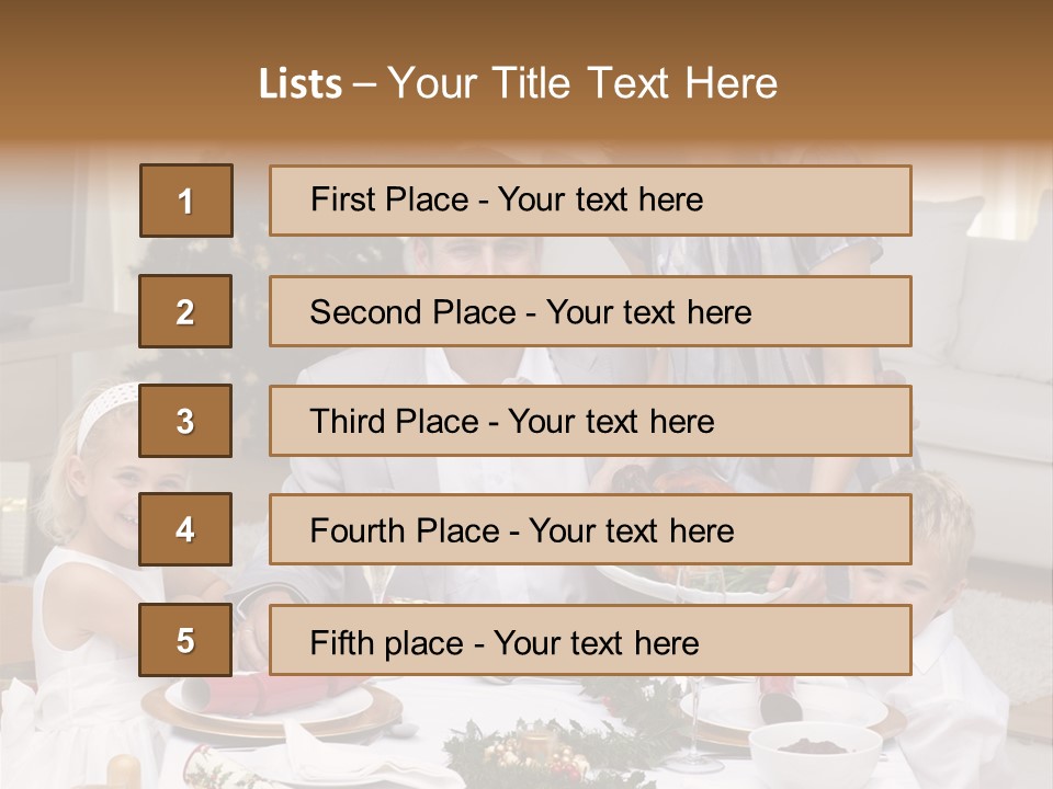 Family Celebrating Christmas PowerPoint Template