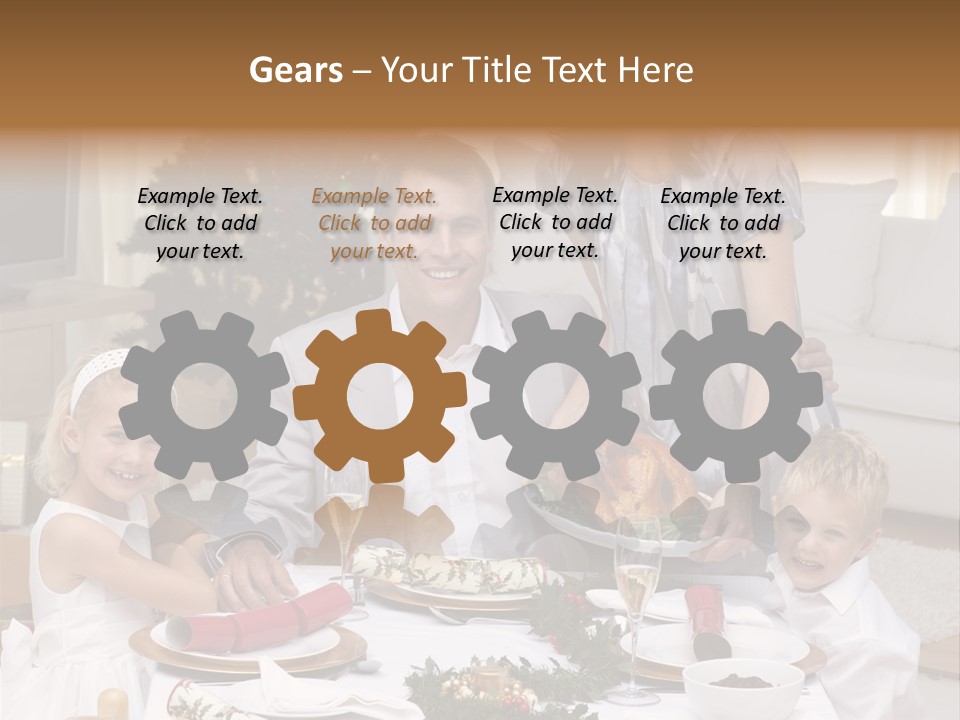 Family Celebrating Christmas PowerPoint Template
