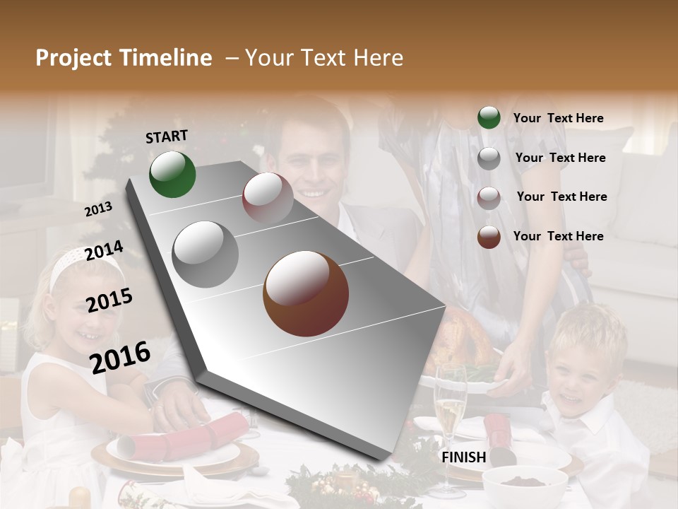 Family Celebrating Christmas PowerPoint Template