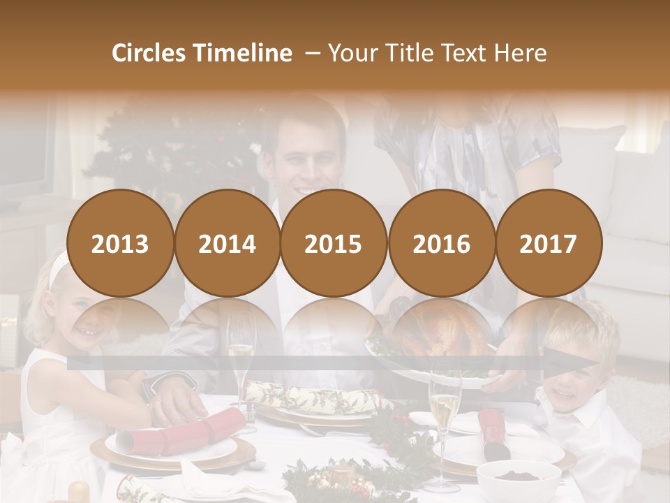 Family Celebrating Christmas PowerPoint Template