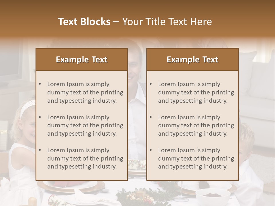 Family Celebrating Christmas PowerPoint Template
