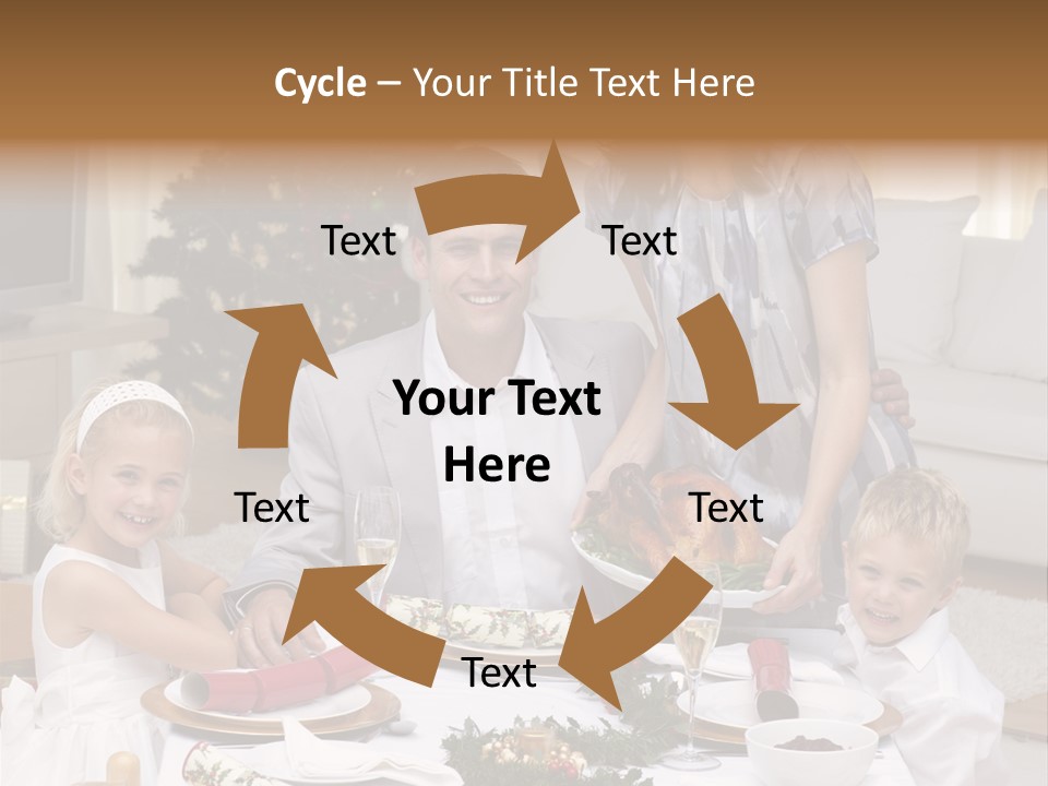 Family Celebrating Christmas PowerPoint Template