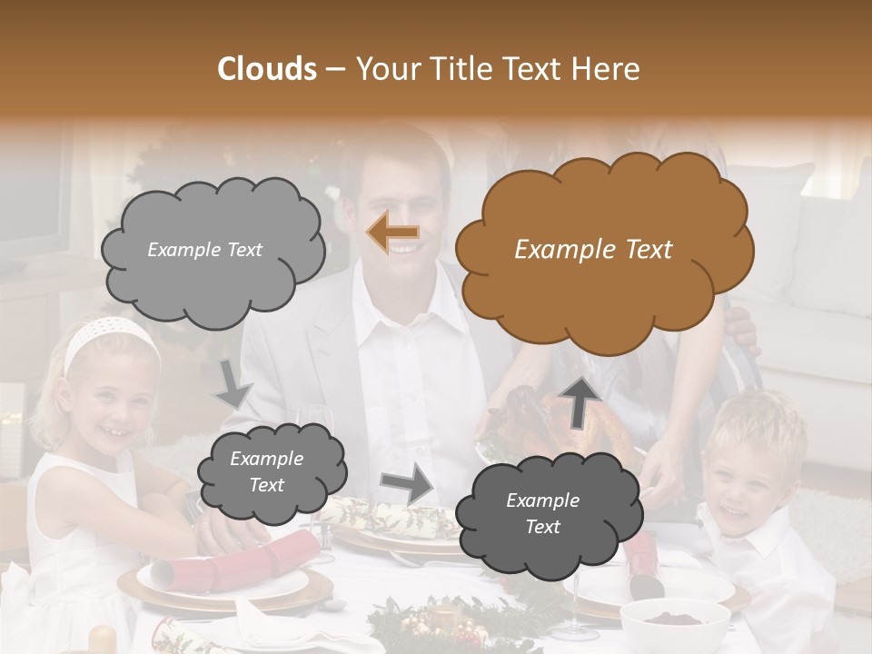 Family Celebrating Christmas PowerPoint Template