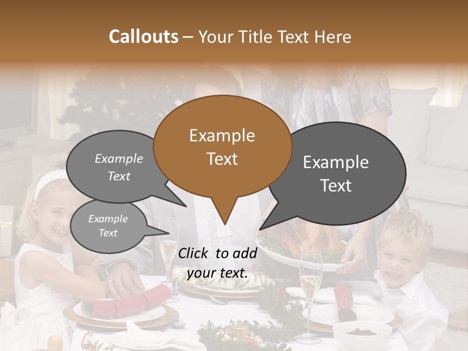 Family Celebrating Christmas PowerPoint Template