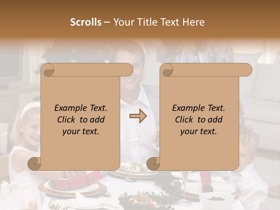 Family Celebrating Christmas PowerPoint Template
