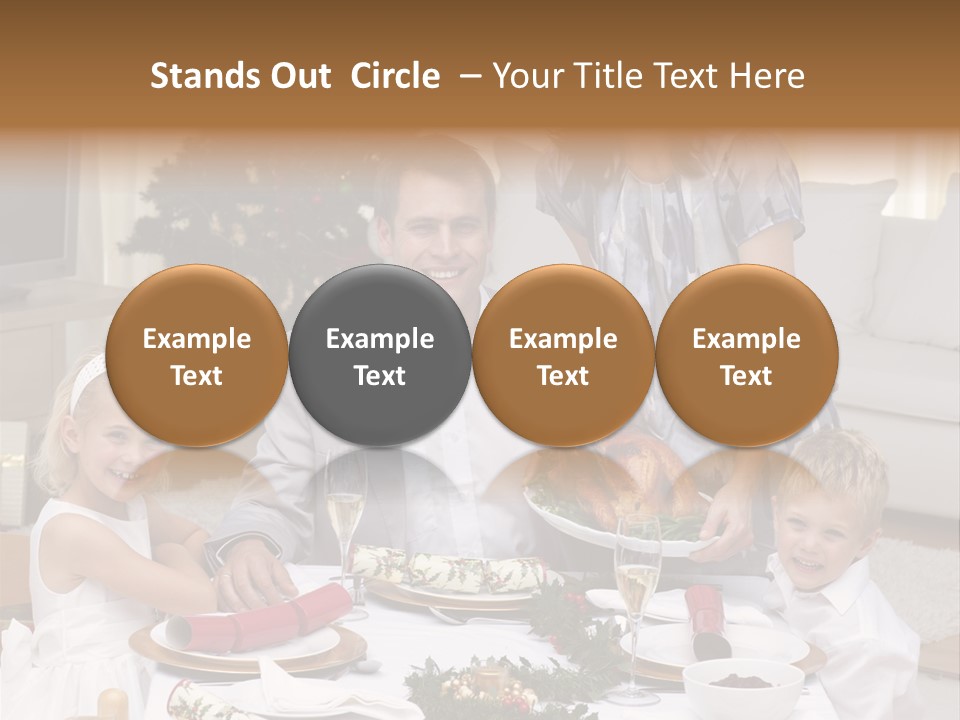 Family Celebrating Christmas PowerPoint Template
